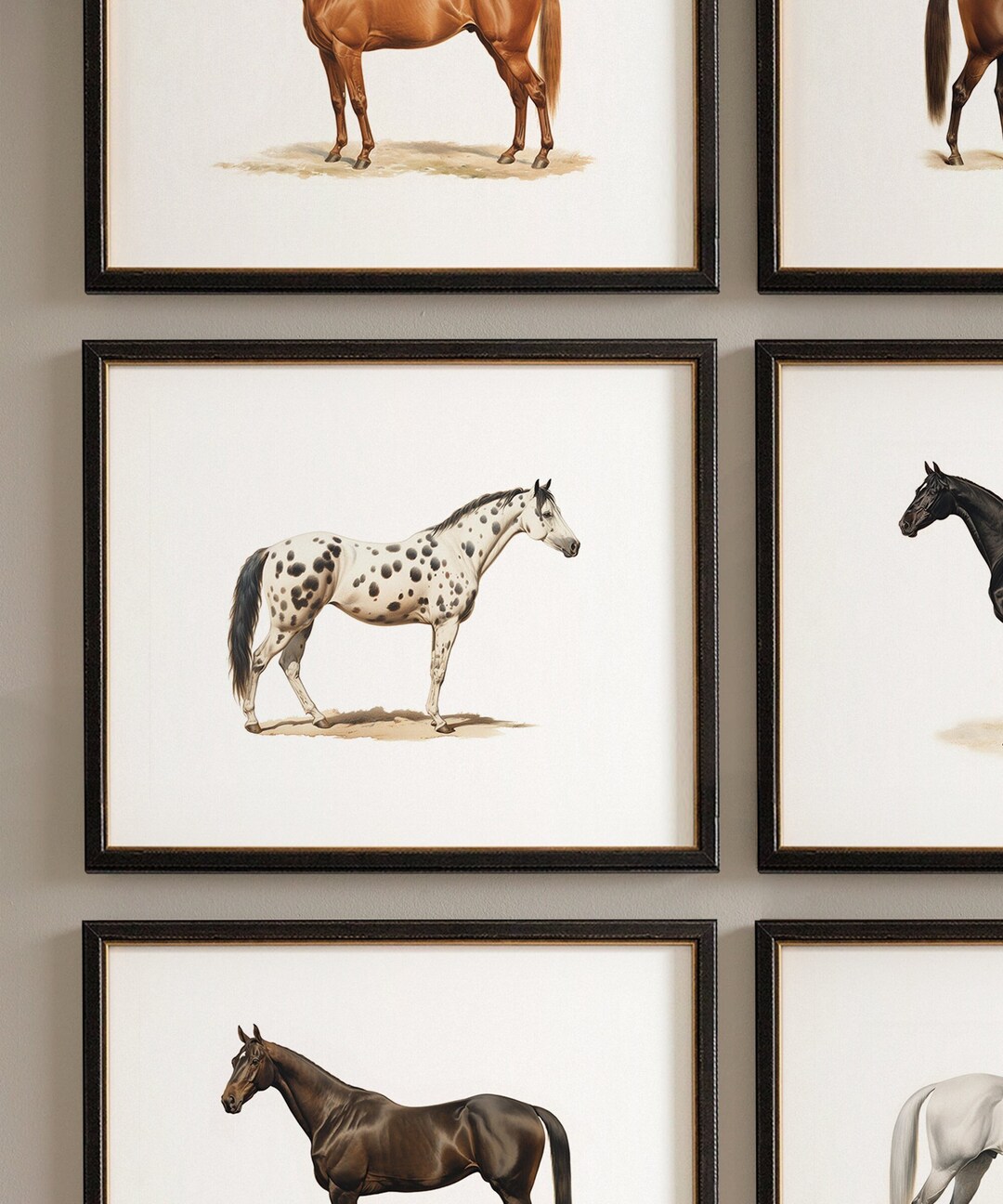 Farmhouse Gallery Wall Set of Paintings Vintage Animal Wall Art Prints