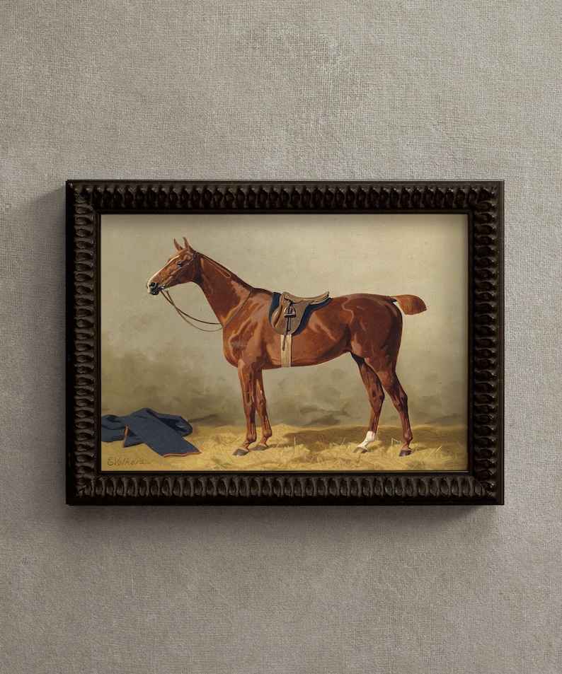 Print of Vintage Horse Oil Painting | Antique Horse Painting | Gift for ...