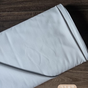 Chambray cotton fabric by the yard, solid pale blue #2187