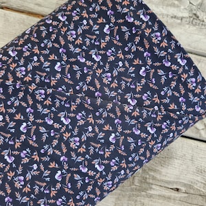 DTY, fabric by the yard, knit fabric, black with tiny floral #1613
