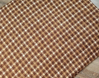 Sweater knit, sweater knit fabric by the yard, hacci sweater knit, brown gingham #1195