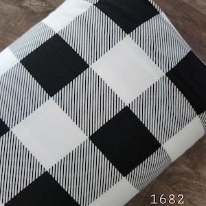 Double brushed knit fabric, DBP, double brushed, fabric by the yard, Buffalo check #1682