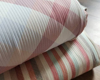 Unbrushed ribbed knit, fabric by the yard, floral, rib knit, diagonal plaid #1891, linen stripes #1892