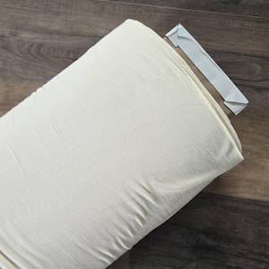 Linen cotton blend fabric by the yard, light yellow #L039