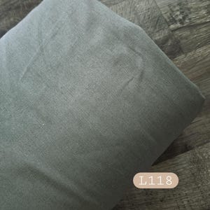 Linen blend fabric by the yard, solid bonsai #L118