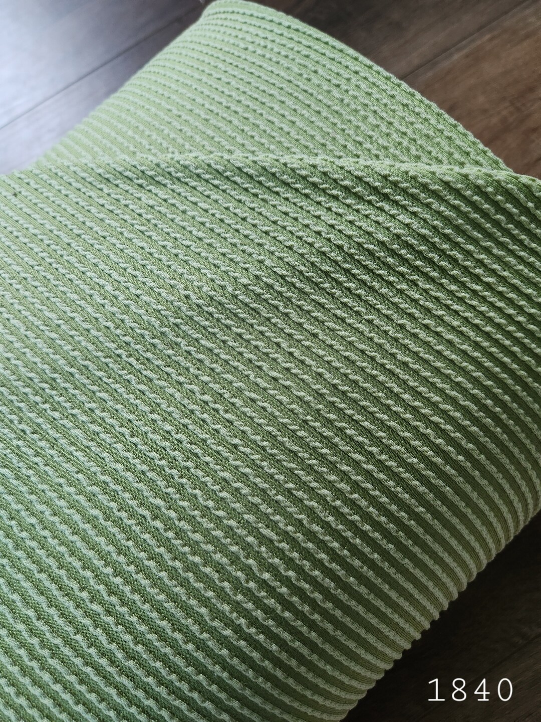 Ribbed Jacquard Knit, Fabric by the Yard, Rib Knit, Green Variegated ...