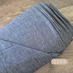 Cotton denim fabric by the yard, solid, dark blue #2209