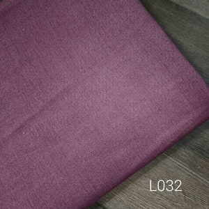 Linen blend fabric by the yard, solid plum #L032