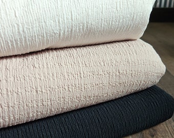 Textured knit fabric by the yard, knit fabric by the yard, 58" wide, black #1488, latte #1489, ivory #1490