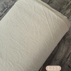 Linen blend fabric by the yard, solid almond #L117