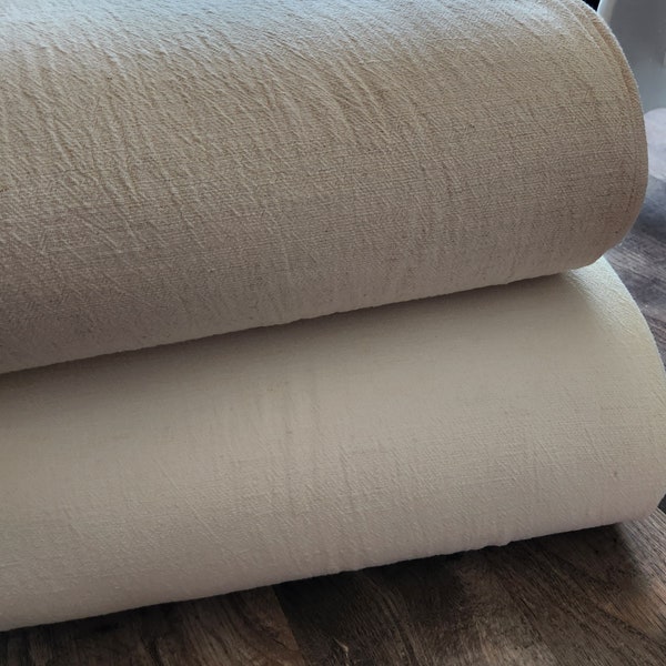 Linen/cotton gauze fabric by the yard, textured solid ivory #L048, textured solid natural #L049