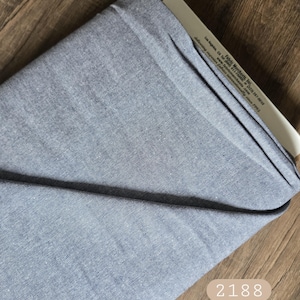 Chambray cotton fabric by the yard, solid blue #2188