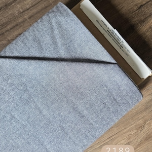 Chambray cotton fabric by the yard, solid navy #2189