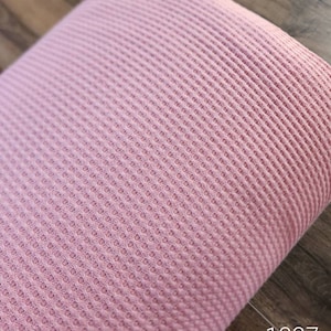 Waffle knit, fabric by the yard, solid pink #1327