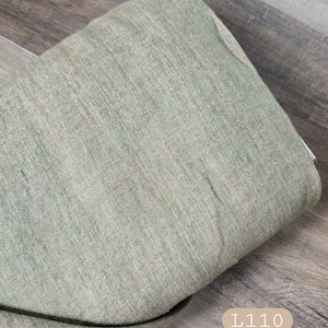 100% linen fabric by the yard, olive #L110