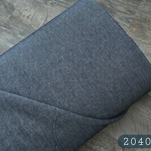 Cotton denim fabric by the yard, solid, dark blue #2040