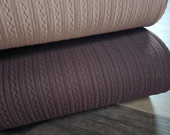 Sweater knit, sweater knit fabric by the yard, hacci sweater knit, chocolate brown #1975, almond #1976