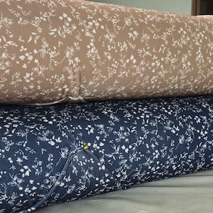 Gianna floral mini ribbed knit, fabric by the yard, rib knit, dark blue #2014 butterscotch #2015