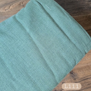 100% linen fabric by the yard, jade green #L111