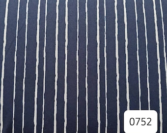 dty knit fabric DTY navy with narrow white stripes #0752 fabric by the yard