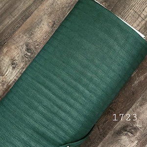 Textured polyester fabric by the yard, solid dark green #1723