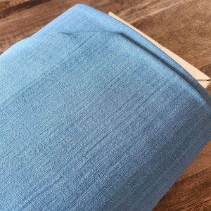 Cotton fabric by the yard, washed denim blue solid #1812