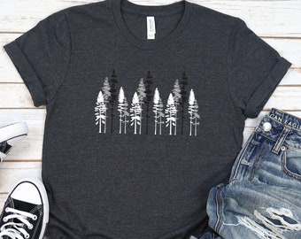 Trees Shirt, Hiking Shirt, Forest Shirt, Nature Shirt, Outdoorsy Shirt, Adventure Shirt, Outdoor Shirt, Gift for him Dad, Hiking t-shirt