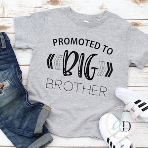 Promoted to Big Brother T-Shirt | new sister | Custom Sibling Shirt | New Baby | Baby Shower | Big Brother Gift, New Baby Announcement