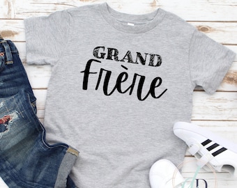 Chemise Grand Frère | Français t-shirt Big Brother | Big Bro tee | Chemise New Brother | T-shirt nouveau frère | T-shirt frère | Cadeau Big Brother