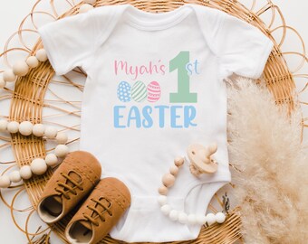 easter baby girl gift, easter baby boy, my first easter onesie®, custom name onesie®,  easter basket, easter bunny baby, easter eggs