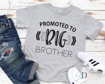 Promoted to Big Brother T-Shirt | new sister | Custom Sibling Shirt | New Baby | Baby Shower | Big Brother Gift, New Baby Announcement