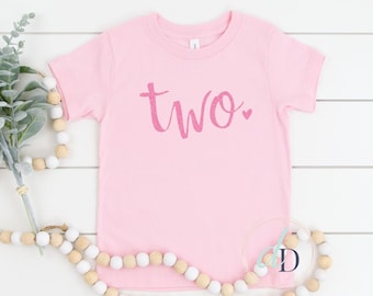 2nd Birthday shirt | Second Birthday shirt pink glitter | Two Years Old | Toddler girl Birthday | 2 year old birthday shirt | party, sparkle