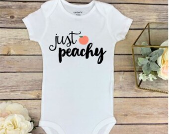 Just Peachy Baby Onesie® | cute baby Onesie® | Georgia Peach Onesie® | baby shower gift | new baby gift | adorable Onesie®