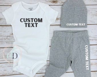Personalisiertes Baby Neugeborenen Outfit | Name Outfit | Baby Shower Geschenk | Personalisiertes Geschenk | Geschlecht Neutral