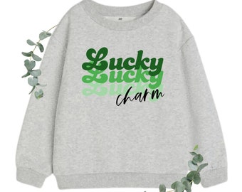 Lucky Charm Sweatshirt, St. Patrick's Day Toddler Crewneck, Shamrock shirt, St. Patrick's Day Kids shirt, newborn sweatshirt, Retro style
