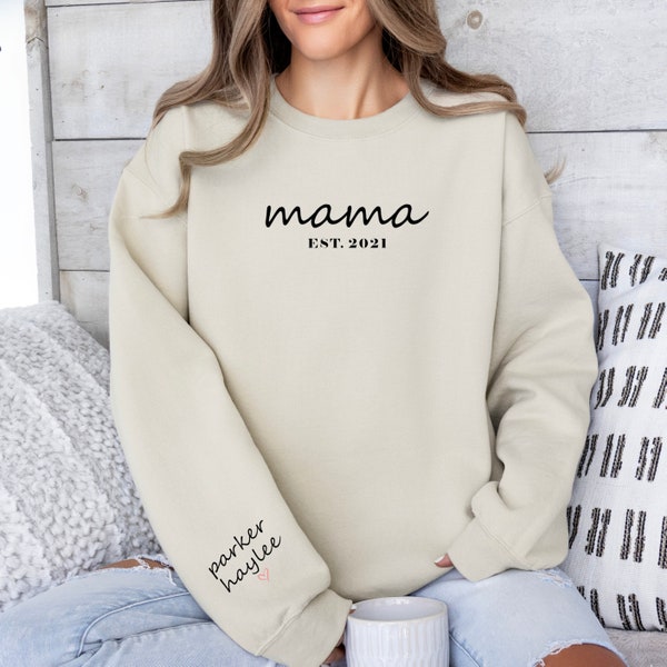 Mothers Day Gift, Mom Gift, New Mom Gift, Mama Sweatshirt, Mom Shirt, Personalized Sweatshirt, Mama Sweatshirt With Kids Names, Minimalist