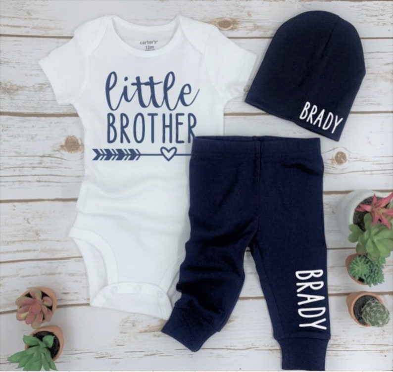 Little Brother Coming Home Hospital Outfit Custom Name Etsy