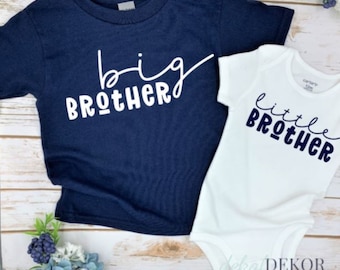 Sibling Shirts | Matching Big Brother Little Brother Shirts | Big Brother | Little Brother | pregnancy reveal set | matching shirts