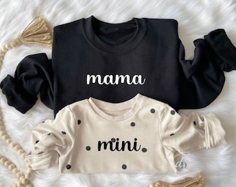 Mama sweatshirt, mama mini sweater, mom and baby sweater, daddy mini sweater, mama sweater, mama crewneck, gift for mom, Mother's Day gift