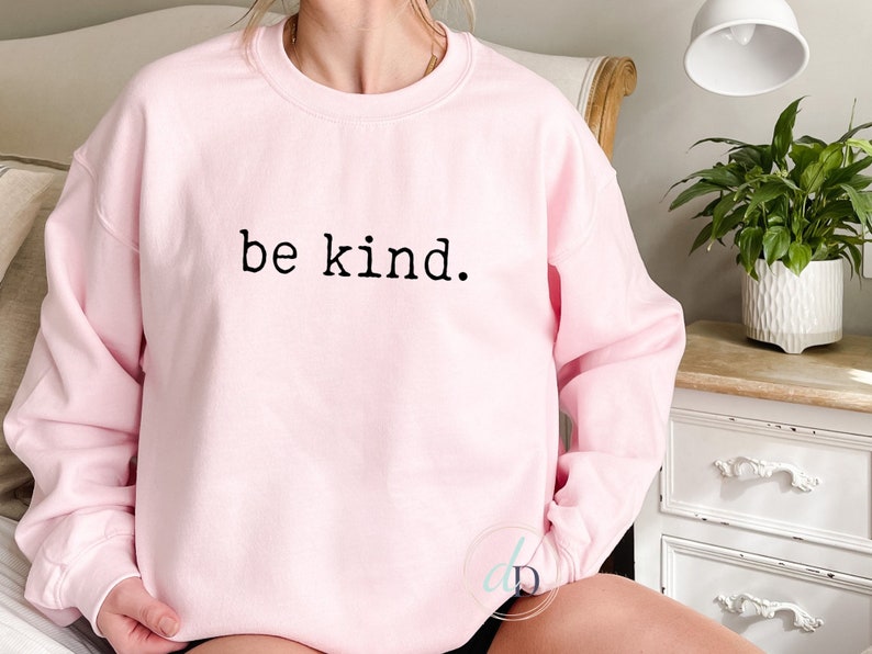 Be Kind, pink shirt day, pink sweatshirt, anti bullying shirt, crewneck, teacher sweater, gift for her, February 23, simplistic, minimalist image 4