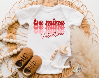 Be Mine Valentine Onesie®, Baby Onesie®, Valentine's Day Bodysuit, Retro Valentine's Day, Gift for baby, Baby Shower Gift, February baby