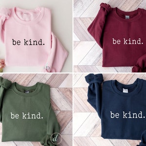 Be Kind, pink shirt day, pink sweatshirt, anti bullying shirt, crewneck, teacher sweater, gift for her, February 23, simplistic, minimalist image 3