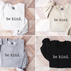 Be Kind, pink shirt day, pink sweatshirt, anti bullying shirt, crewneck, teacher sweater, gift for her, February 23, simplistic, minimalist image 2