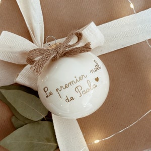 Boule de Noël Personnalisable Boule de Noël en verre teinté Décoration Enfant Famille Cadeau image 1