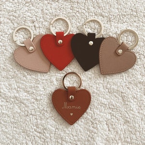 Faux leather heart key ring - to personalize - Gift - Mom - Grandma - Godmother - Tata - EVJF - Friend - Sister - Nanny - Mistress - First name