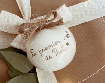 Boule de Noël - Personnalisable - Boule de Noël en verre teinté - Décoration - Enfant - Famille - Cadeau