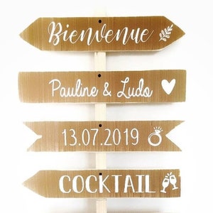 Stickers de 10 à 30 cm Stickers personnalisés Panneau de bienvenue Voiture Mariage Baptême Anniversaire Décoration EVJF image 4