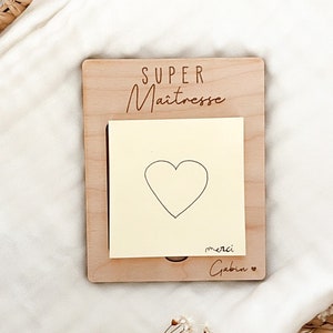 Wooden notepad - To personalize - Teacher - Dad - Mom - Grandma - Nanny - Grandpa - Atsem - Gift - School - Godmother - Godfather