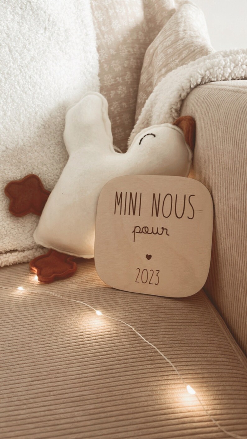 Carte annonce grossesse Mini nous à personnaliser - Créateur ETSY : RevedeGrands 