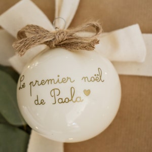 Boule de Noël Personnalisable Boule de Noël en verre teinté Décoration Enfant Famille Cadeau image 5